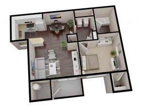 One Bed One Bath 1140 floor plan
